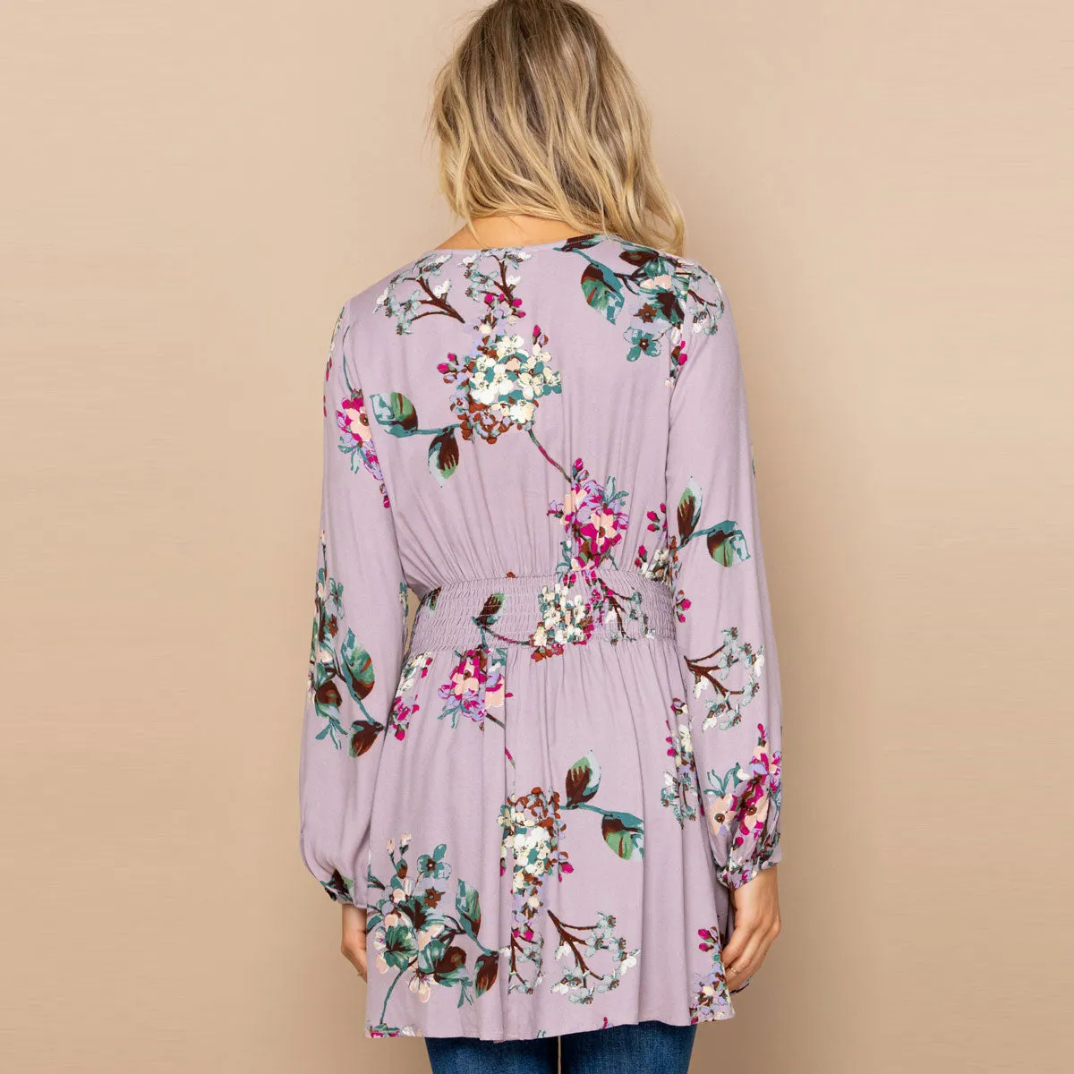 Floral Smocked Flowy Blouse