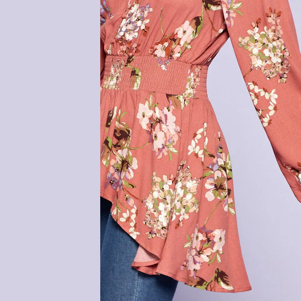 Floral Smocked Flowy Blouse