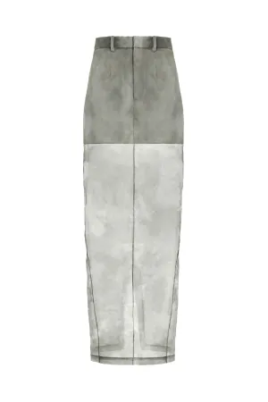Fog Tailored Silk Midi Skirt