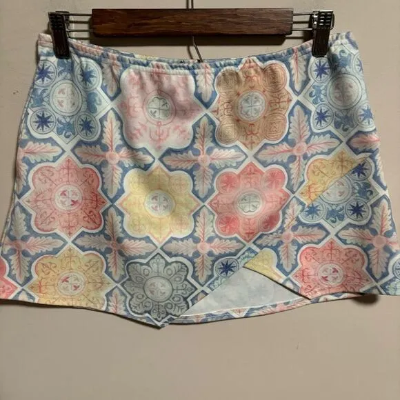 FOR LOVE &amp; LEMONS Mosaic Ole Skirt, Tile Print- Size Large