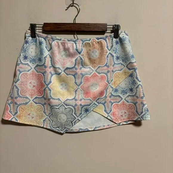 FOR LOVE &amp; LEMONS Mosaic Ole Skirt, Tile Print- Size Large