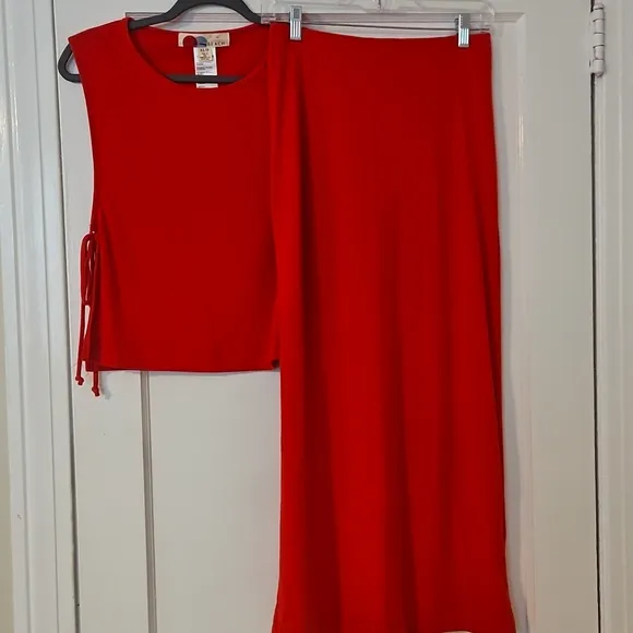 FP Beach 2Piece Sinead Red Sleeveless Top and Maxi Skirt Set XS