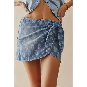 Free People $98 Peaches Wrap Mini Skirt NEW