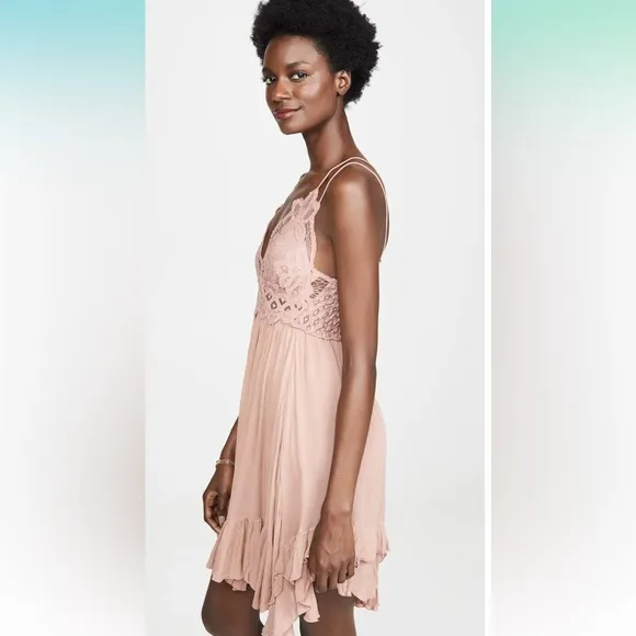 Free People Adela Purple and Mauve Sleeveless Mini Dress with Ruffled Skirt