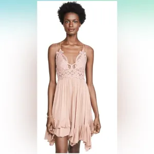 Free People Adela Purple and Mauve Sleeveless Mini Dress with Ruffled Skirt