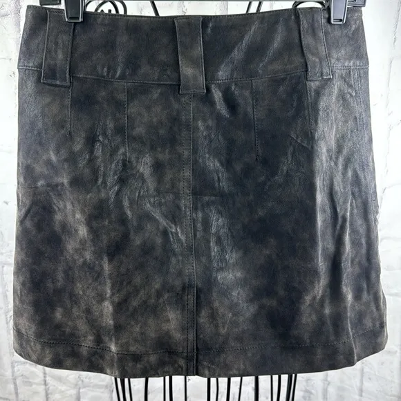 Free People Carson Mini Skirt Vegan Leather Utility Wrap Asymmetric Overlapping
