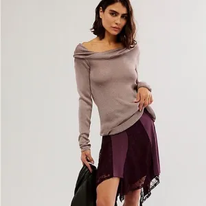 Free People Dreamcatcher purple lace asymmetrical skirt S nwt!