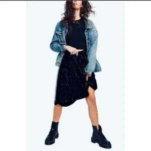 Free People Last Dance Black Sequin Skirt