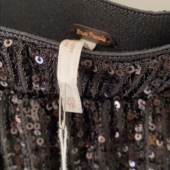 Free People Last Dance Black Sequin Skirt
