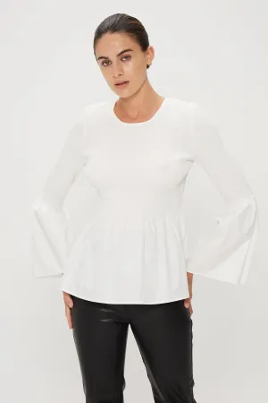 FULL FORM SHIRRED BLOUSE | OFF WHITE | FINAL SALE
