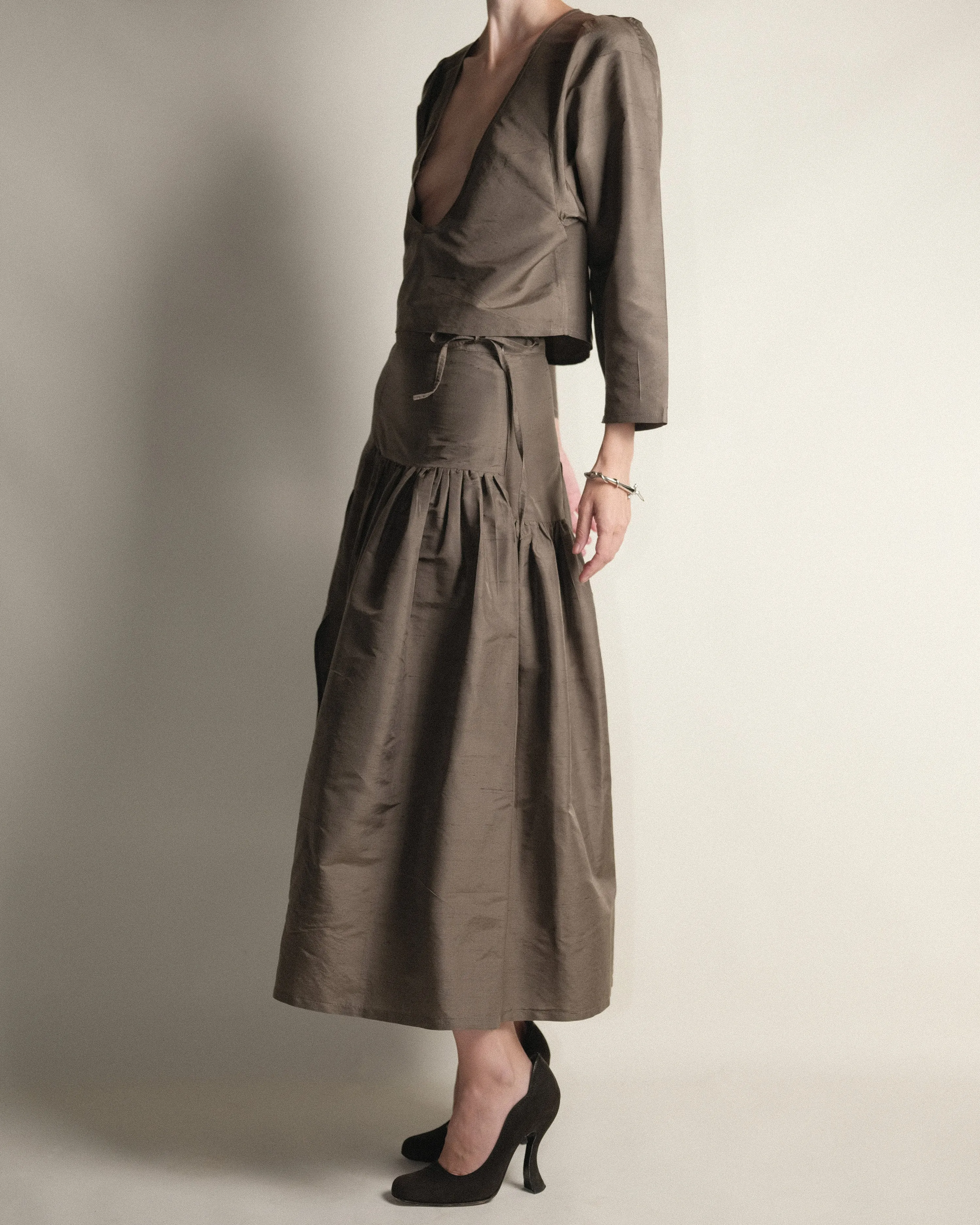 GARDEN SKIRT — DEEP OLIVE