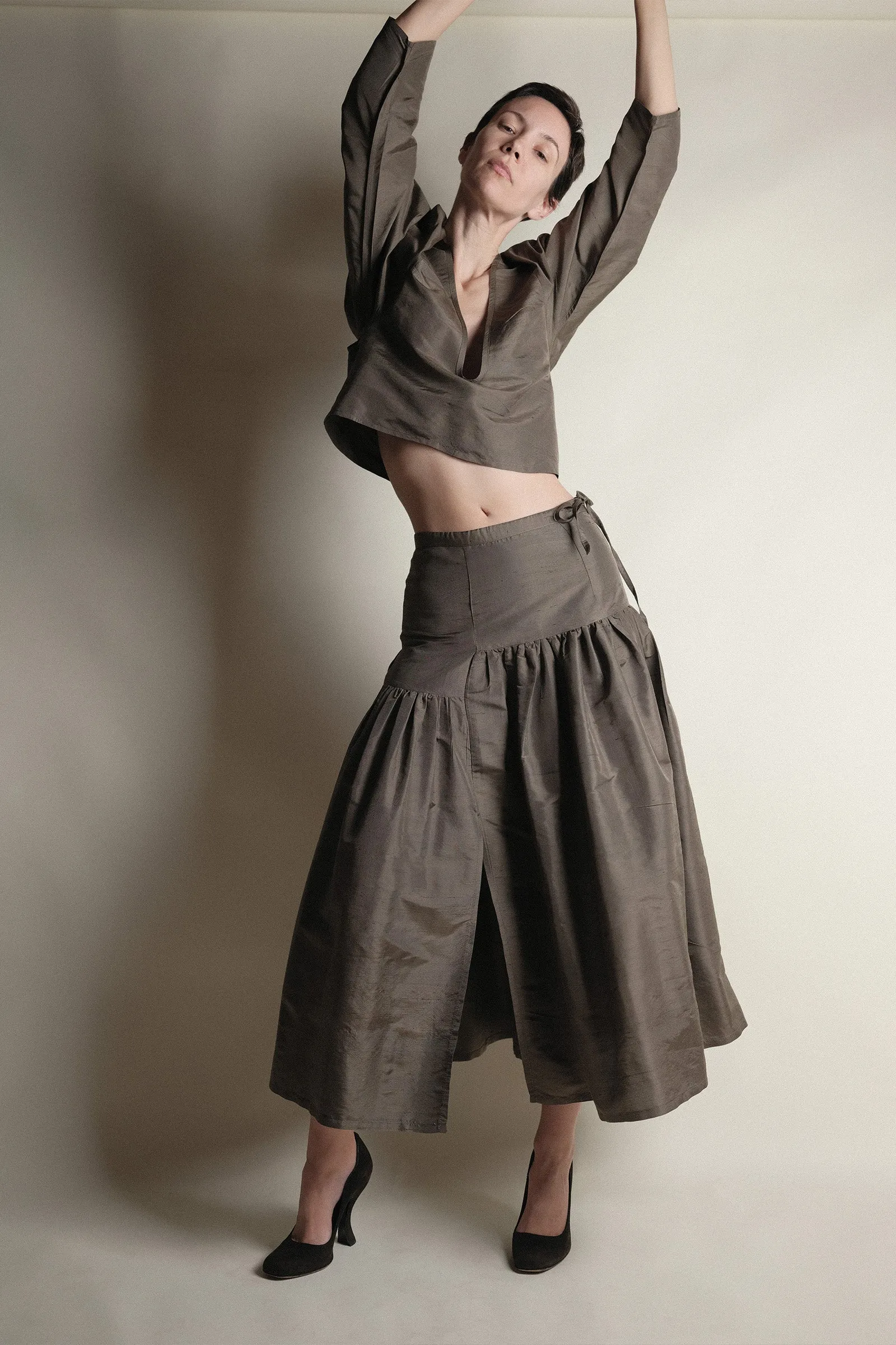 GARDEN SKIRT — DEEP OLIVE