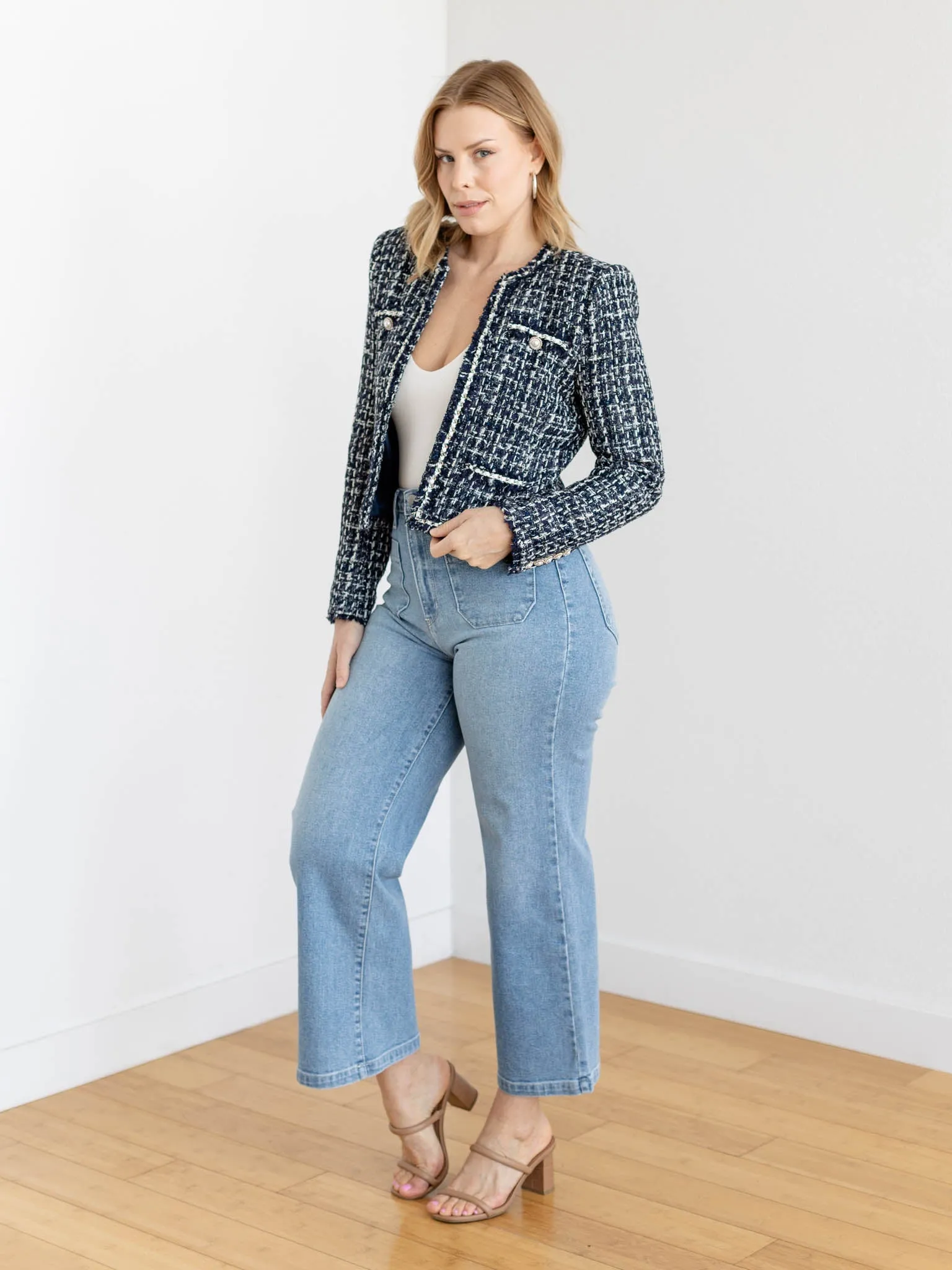 Generation Love Betsy Button Tweed Blazer