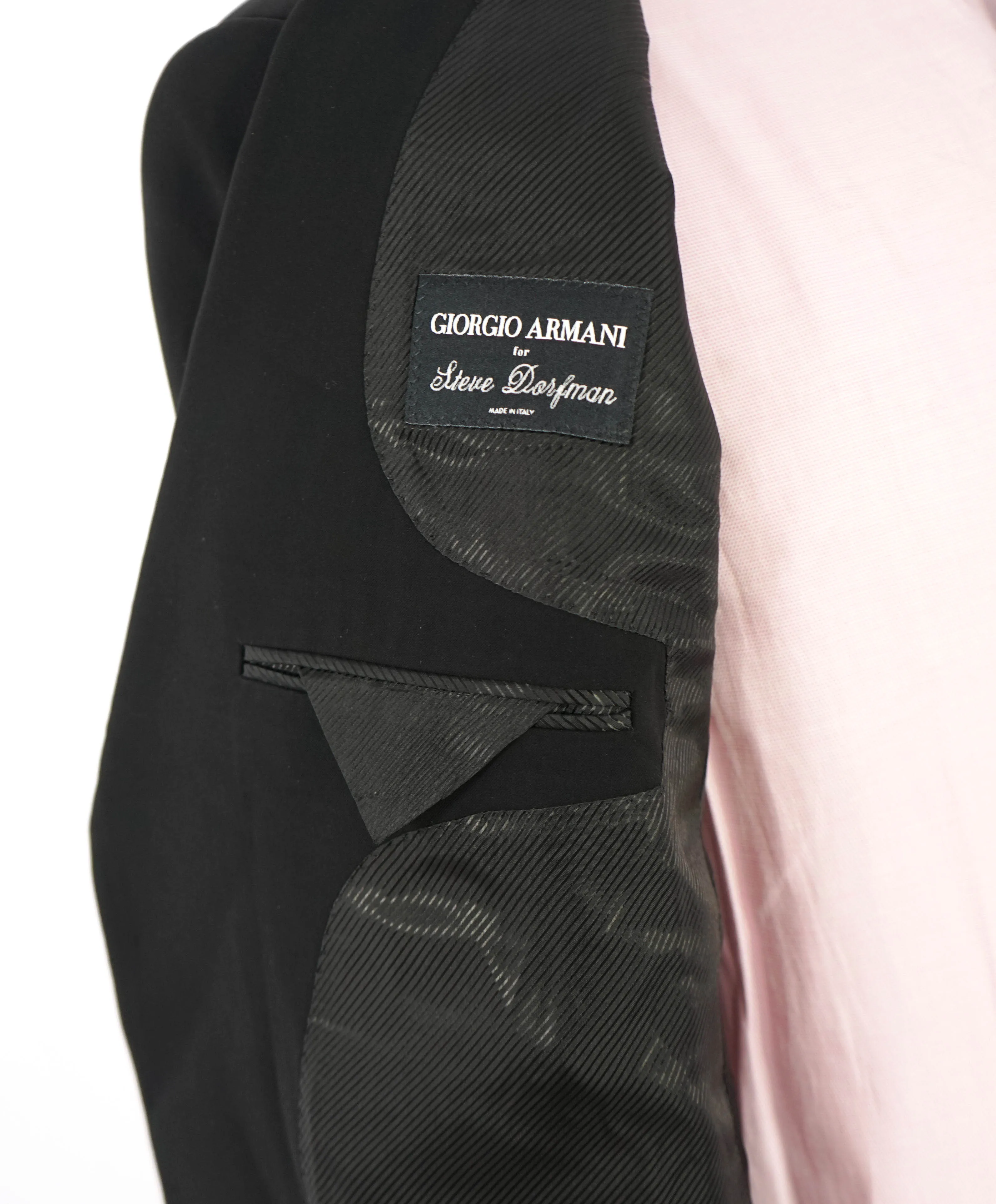 GIORGIO ARMANI - “SU MISURA” Stretch Wool Solid Black Blazer - 40R
