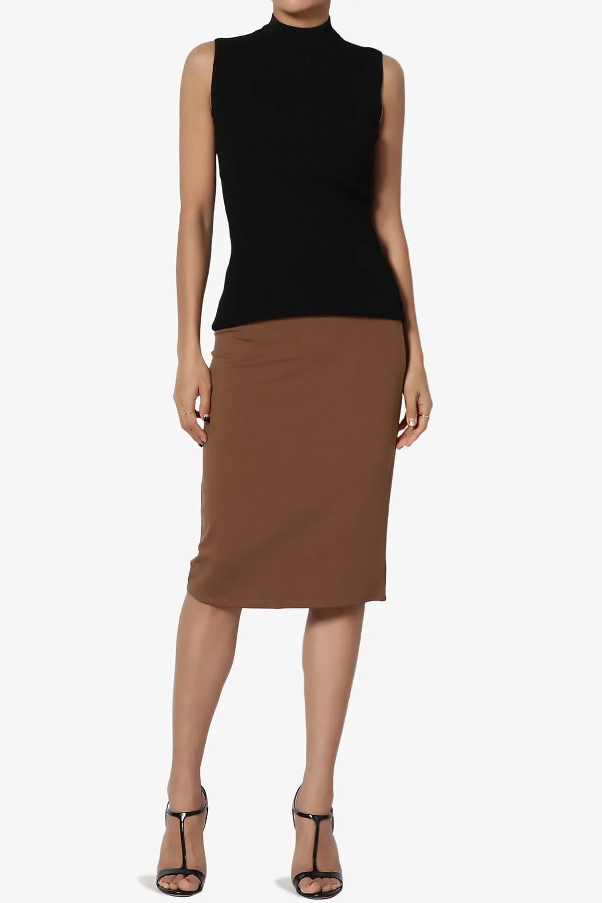 Gisele Ponte Basic Knee Pnecil Skirt