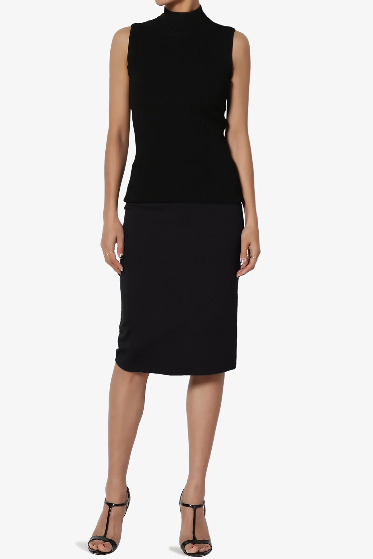 Gisele Ponte Basic Knee Pnecil Skirt