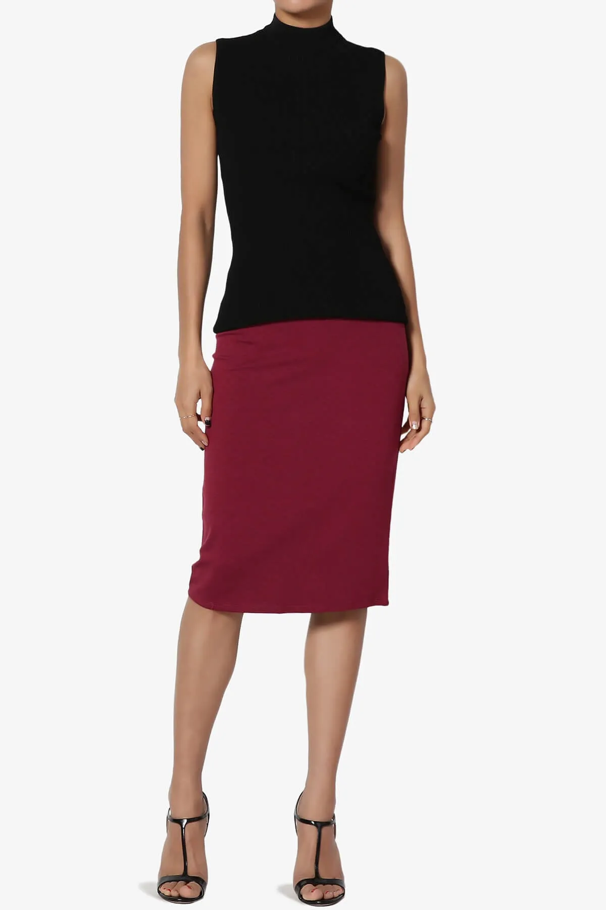 Gisele Ponte Basic Knee Pnecil Skirt