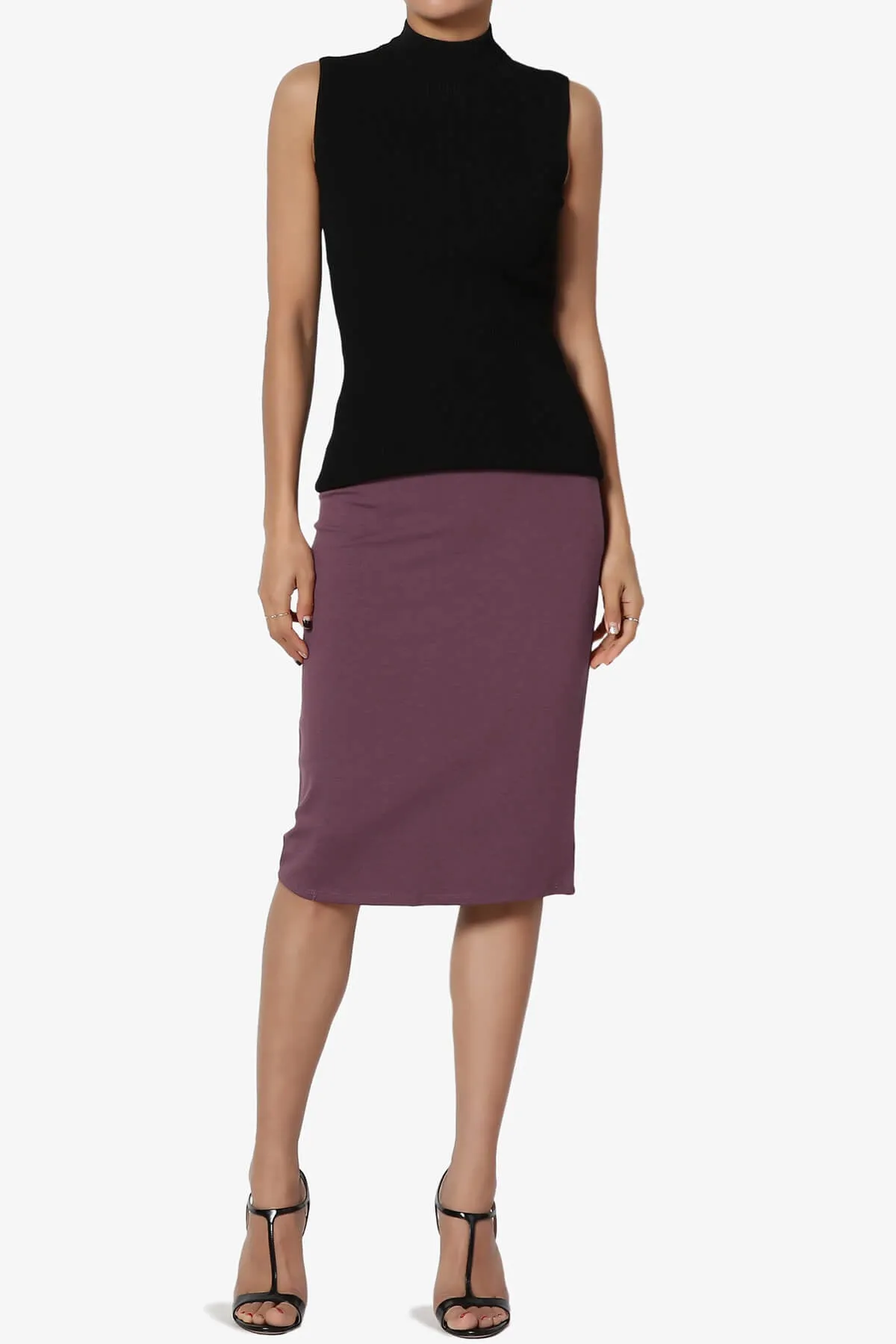 Gisele Ponte Basic Knee Pnecil Skirt