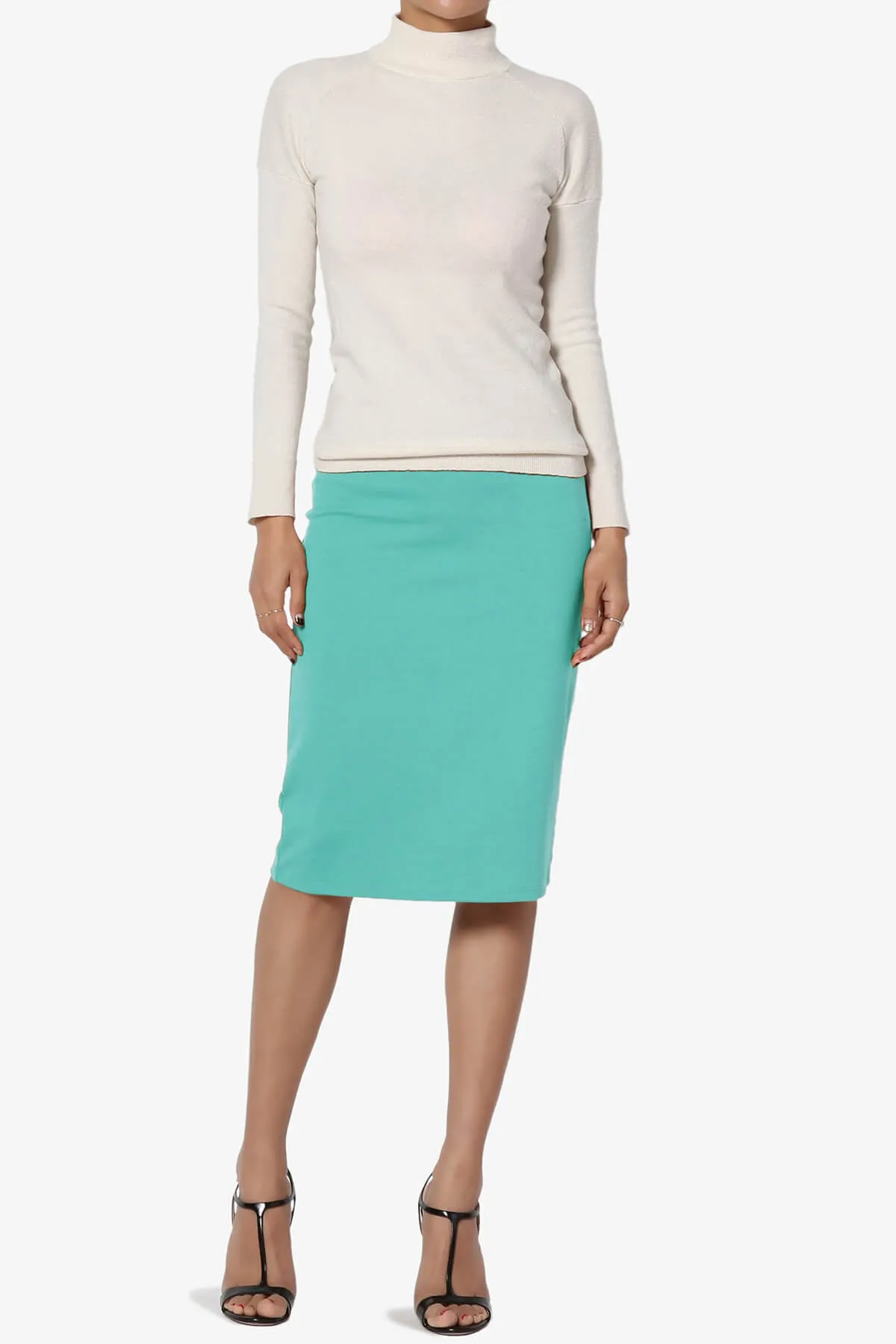 Gisele Ponte Basic Knee Pnecil Skirt