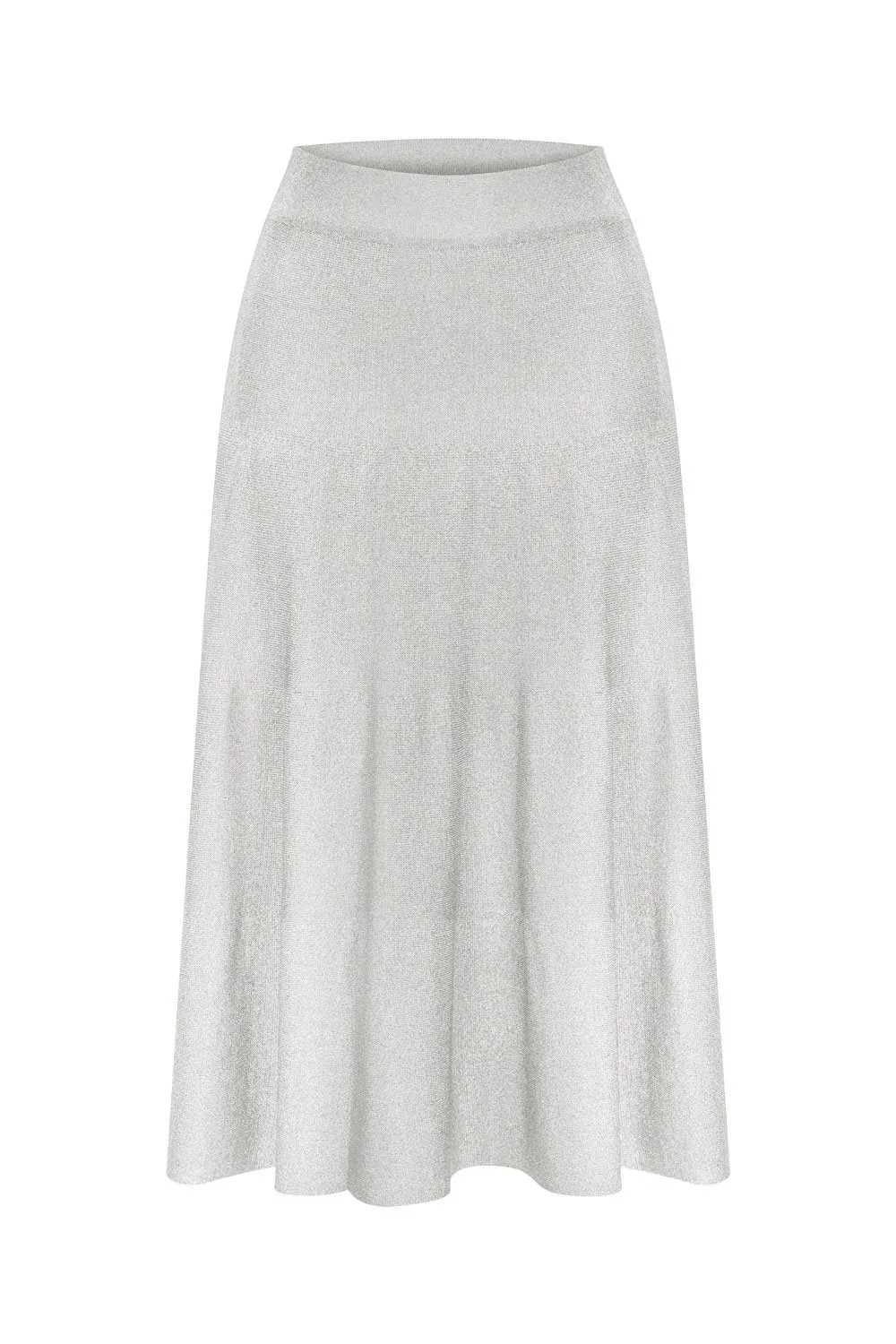GLITTERED MIDI SKIRT SILVER