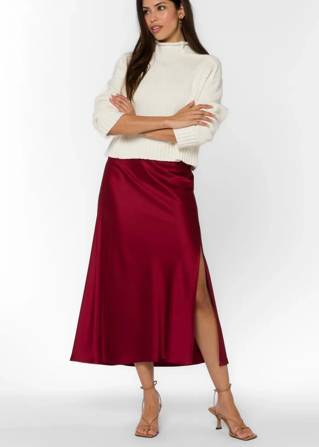 GOLD Gypsy Midi Skirt | Crimson