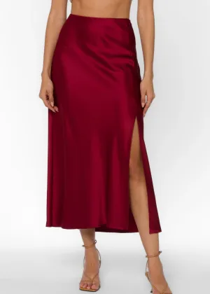 GOLD Gypsy Midi Skirt | Crimson