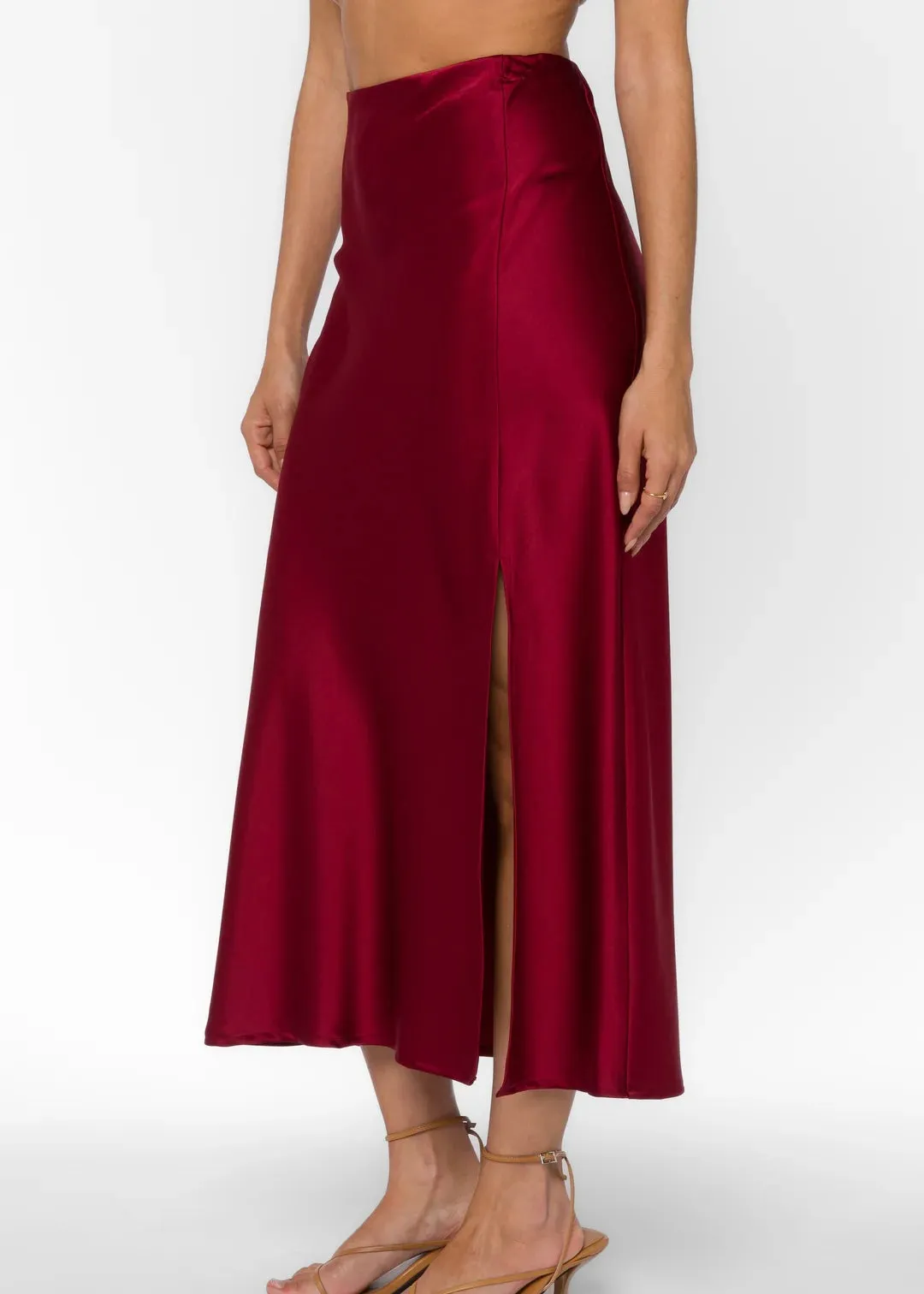 GOLD Gypsy Midi Skirt | Crimson