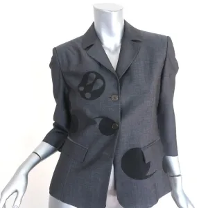 Golden Goose Deluxe Brand Comma Print Blazer Gray Mohair-Wool Size Large