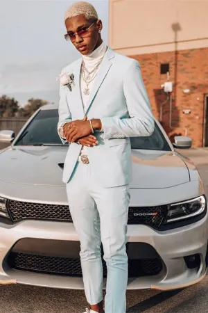 Gorgeous Tiffany Blue Suit Two Pieces Lapel Online