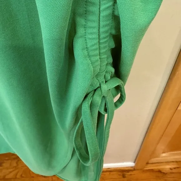 Green Midi Skirt Side Tie Asymmetrical Adjustable Ruching Open Edit Nordstrom