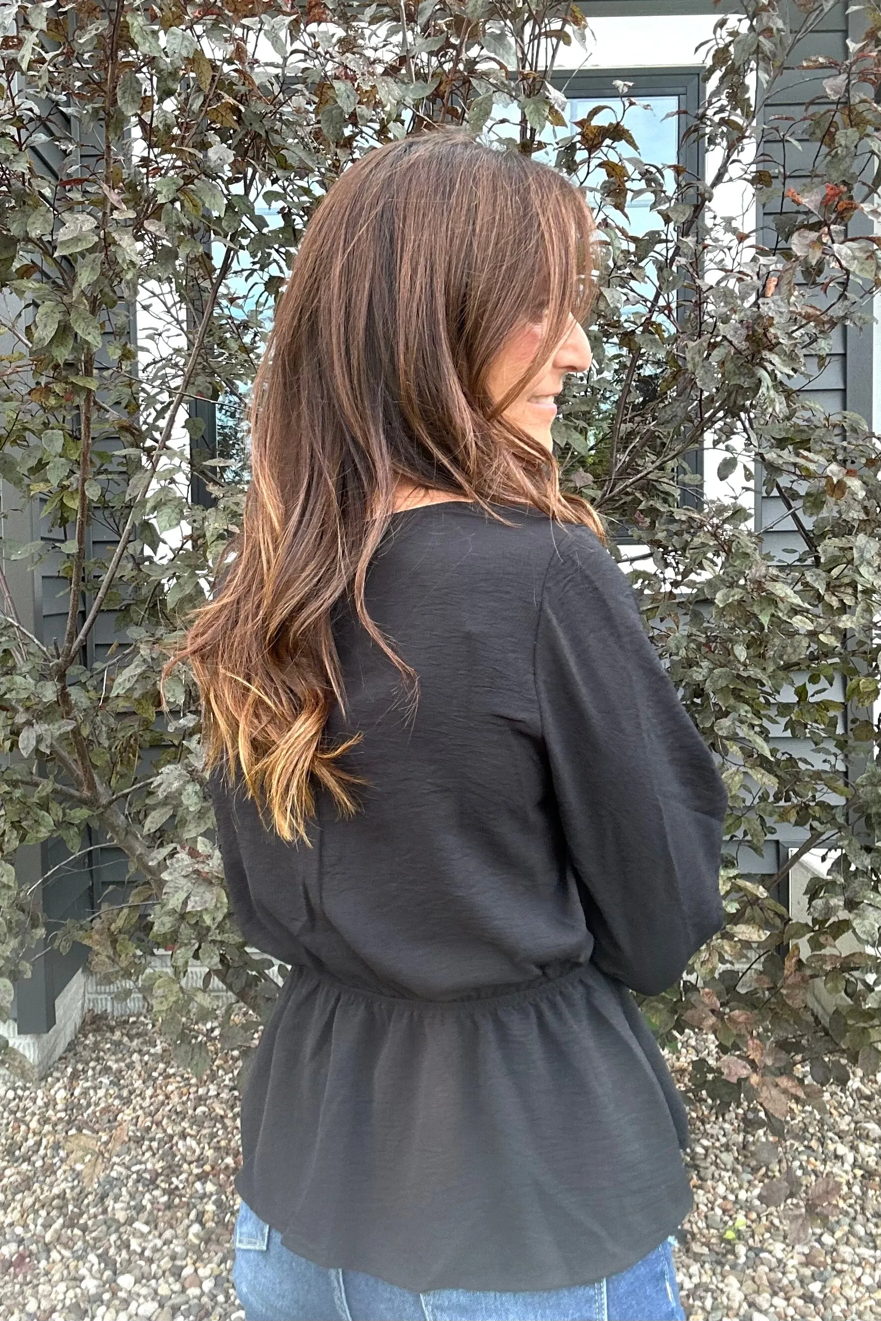 Gretchen Cowl Neck Peplum Top