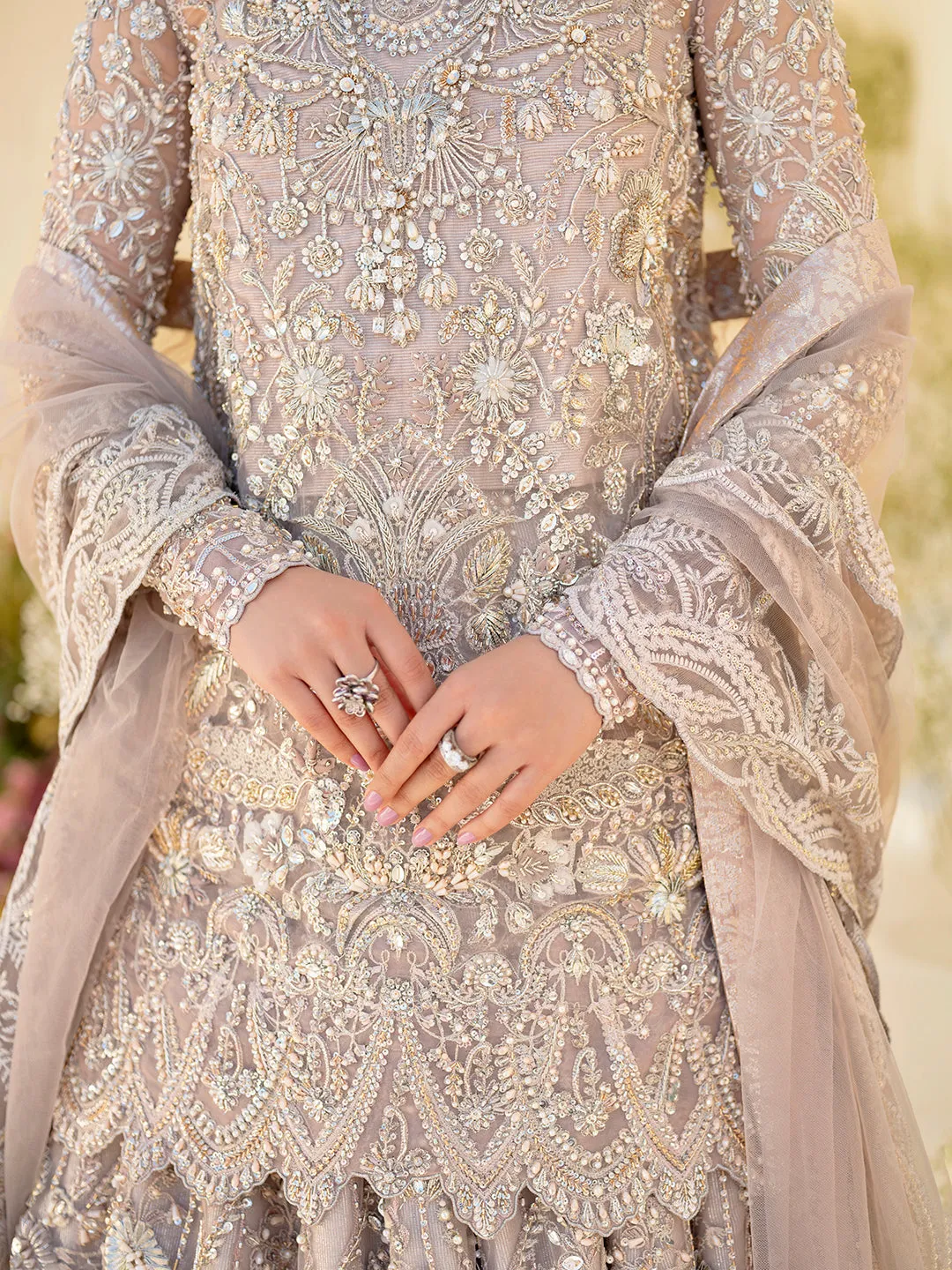 Grey Skin Bridal Lehenga Kameez Pakistani Wedding Dresses