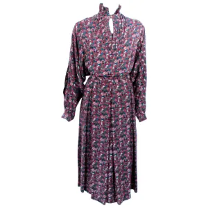GUCCI 2 pc Silk Floral Blouse and Skirt Set Size 46