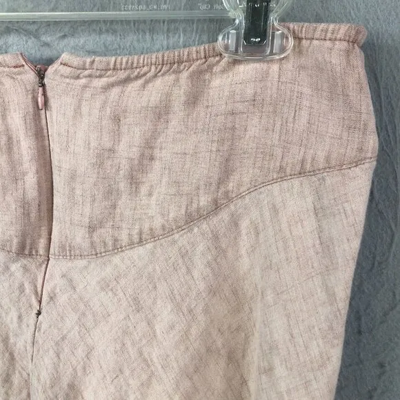 Hanna For La Journee Skirt Womens Small Pink 100% Linen Lagenlook Asymmetrical