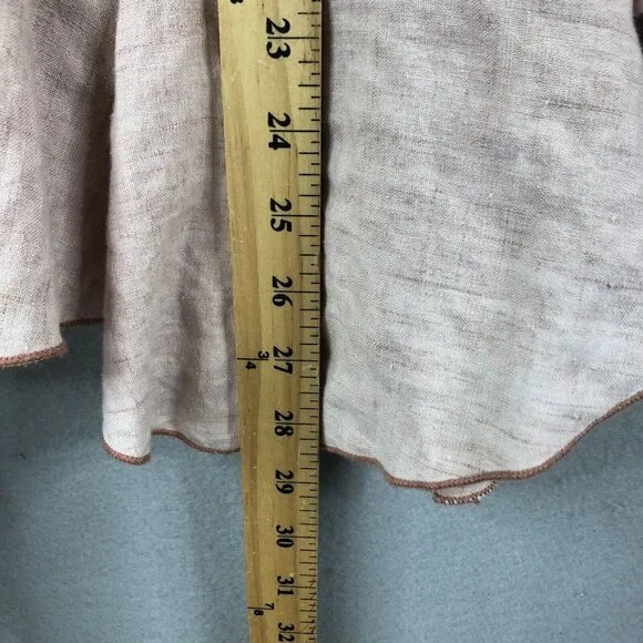 Hanna For La Journee Skirt Womens Small Pink 100% Linen Lagenlook Asymmetrical