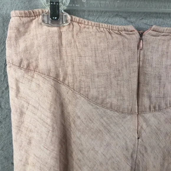 Hanna For La Journee Skirt Womens Small Pink 100% Linen Lagenlook Asymmetrical