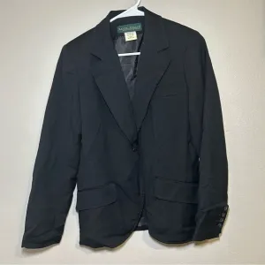 Harve Benard black 100% wool one button blazer women’s size medium 8