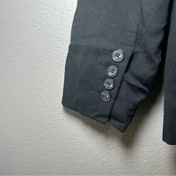 Harve Benard black 100% wool one button blazer women’s size medium 8