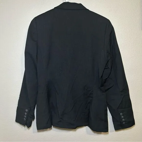 Harve Benard black 100% wool one button blazer women’s size medium 8