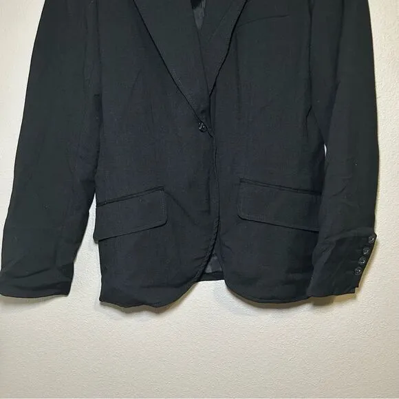 Harve Benard black 100% wool one button blazer women’s size medium 8