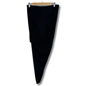 Helmut Lang Asymmetrical Skirt Midi Length Draped Black Women's Medium