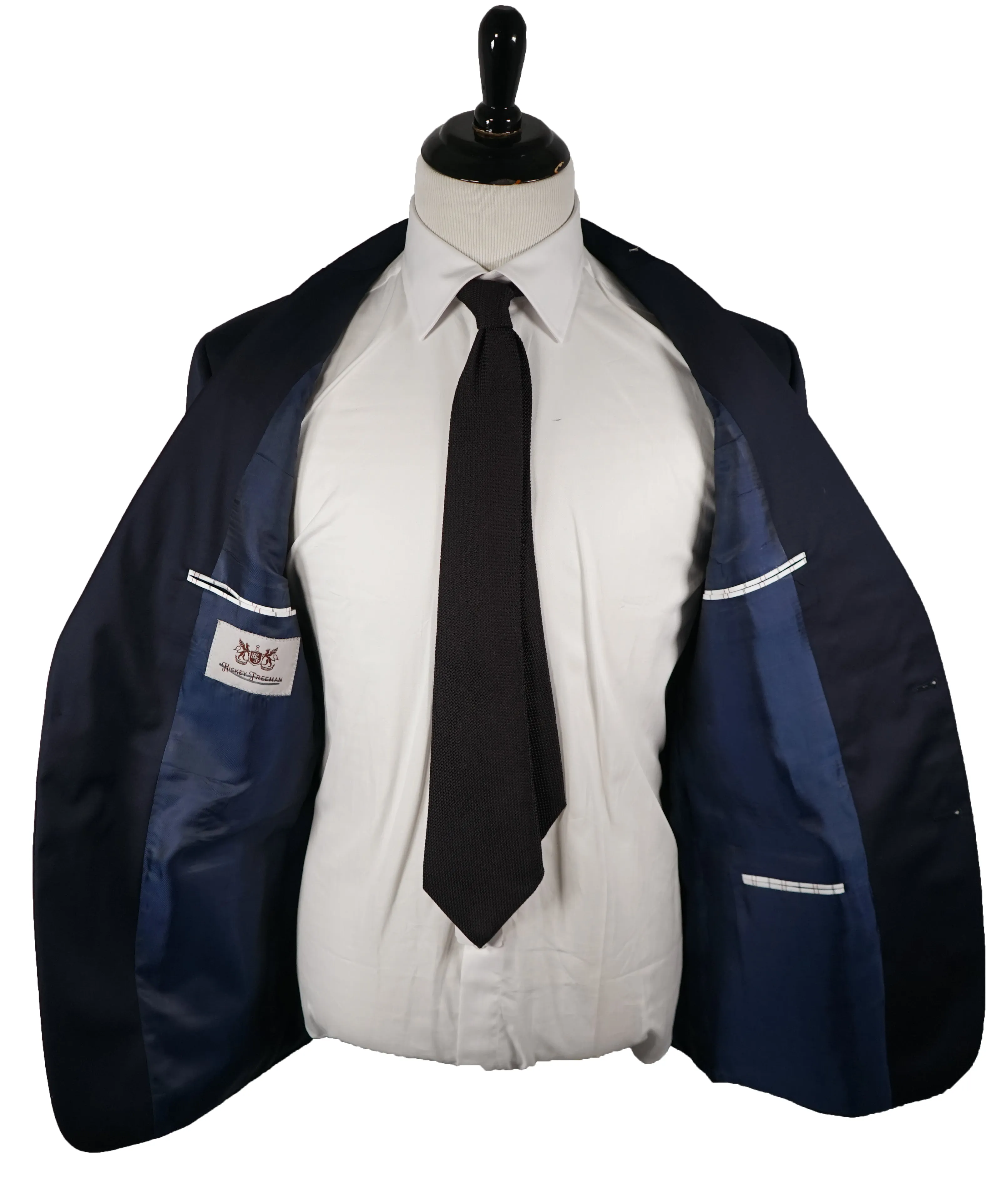 HICKEY FREEMAN - Classic Navy Blue Solid Suit - 46R