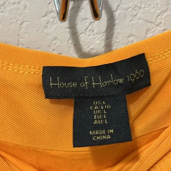 HOUSE OF HARLOW 1960 Ruched Midi Skirt, Marigold, Size L