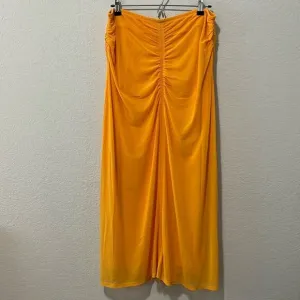 HOUSE OF HARLOW 1960 Ruched Midi Skirt, Marigold, Size L
