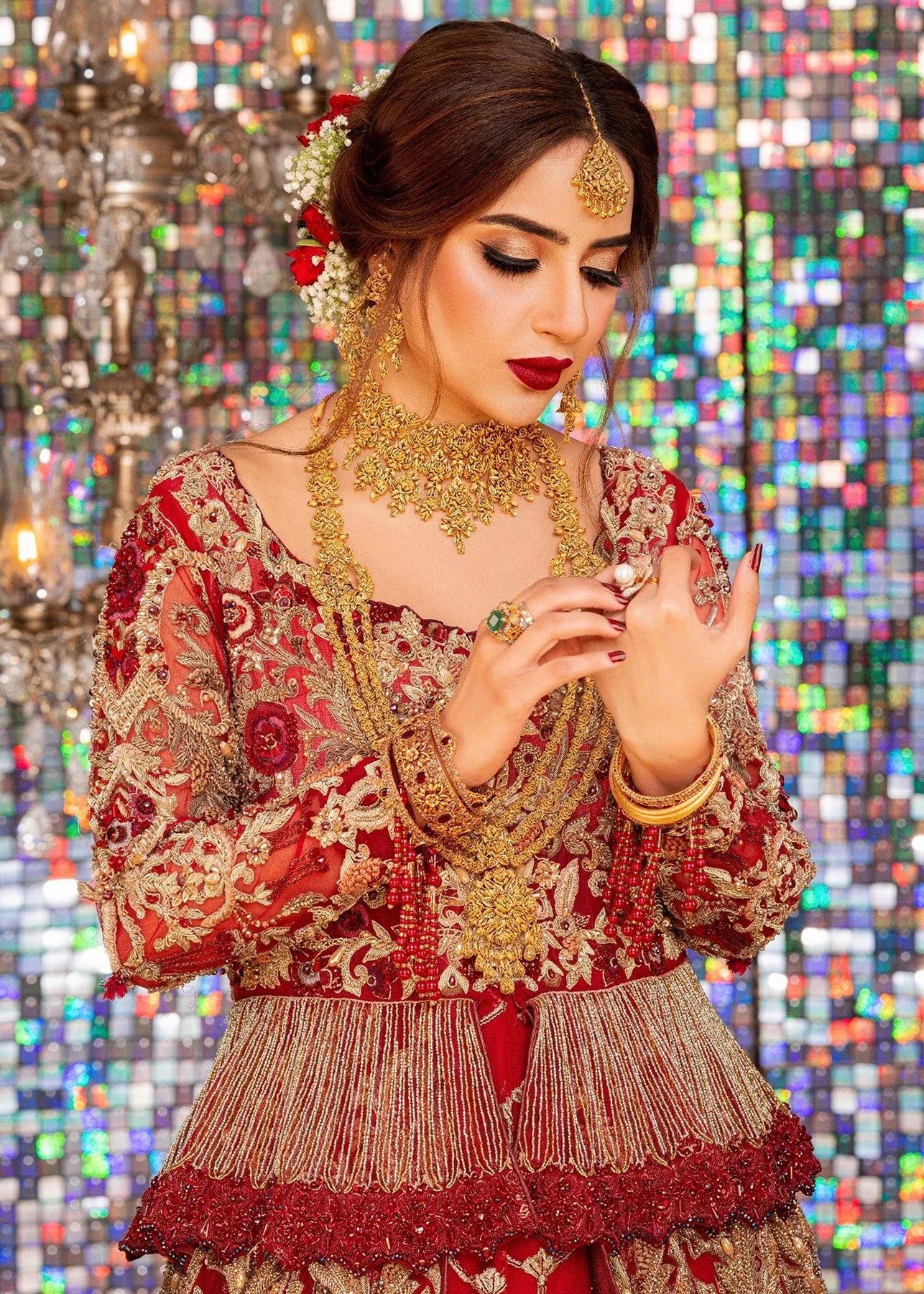 Indian Red Bridal Lehenga Choli Designer Dress #BN1203
