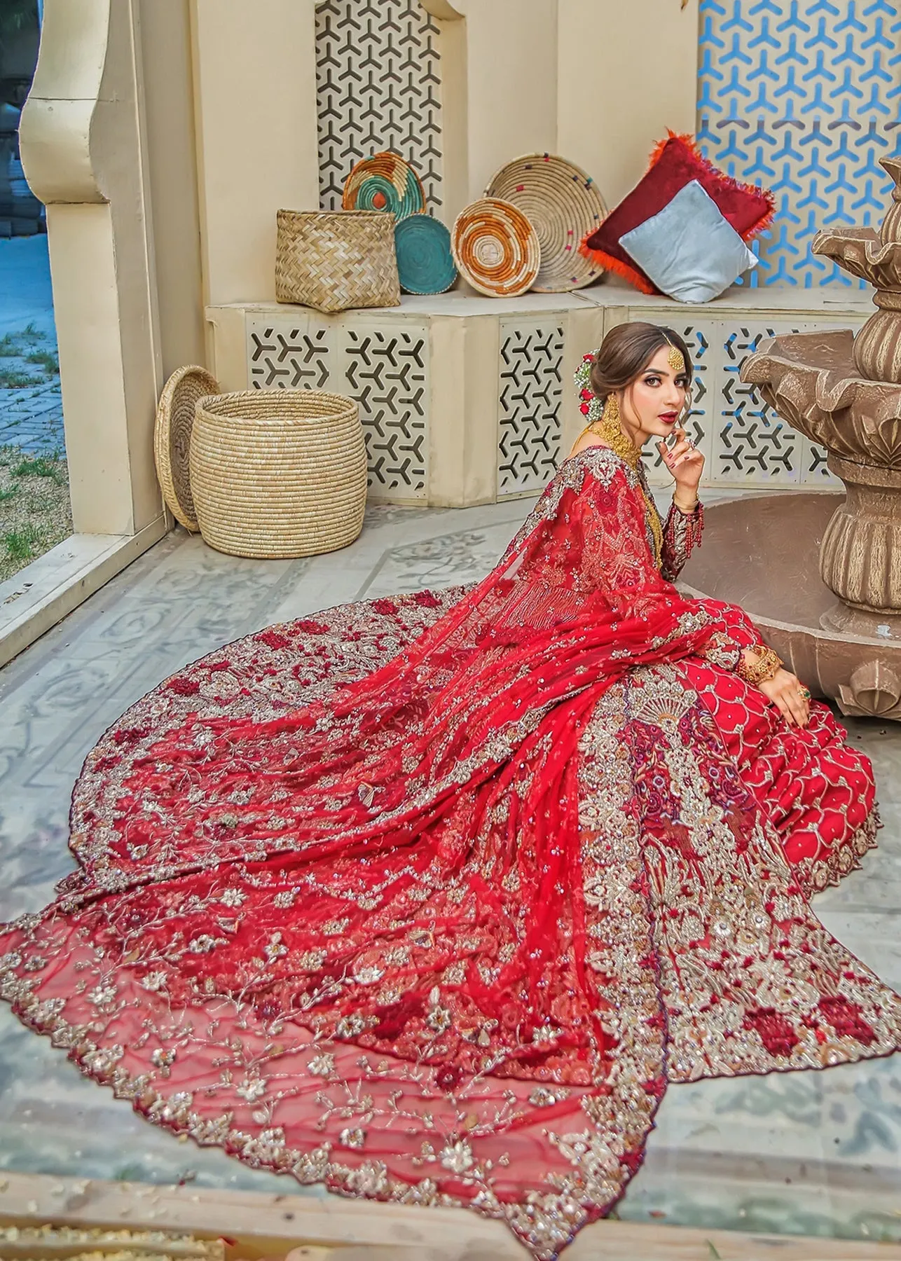 Indian Red Bridal Lehenga Choli Designer Dress #BN1203