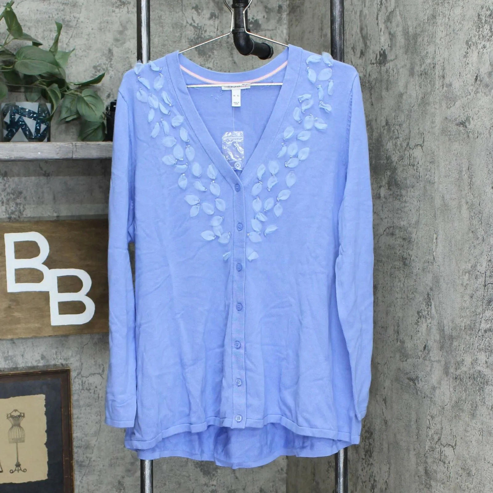 Isaac Mizrahi Live! Women's Embellished V-Neck Button Front Cardigan