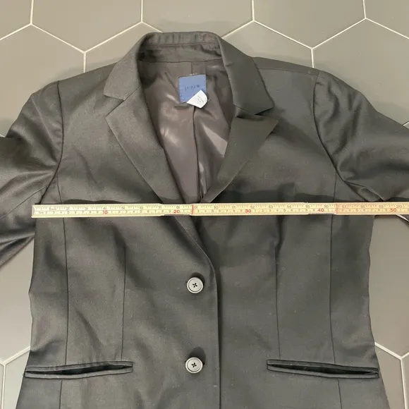 J. Crew 100% Black Wool Lining  Super‎ 120s Two Button Blazer - Sz 8