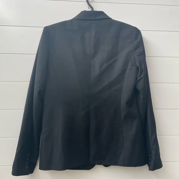 J. Crew 100% Black Wool Lining  Super‎ 120s Two Button Blazer - Sz 8