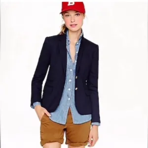 J. Crew Classic Schoolboy Wool Blazer in Navy Style 28233 Size 4